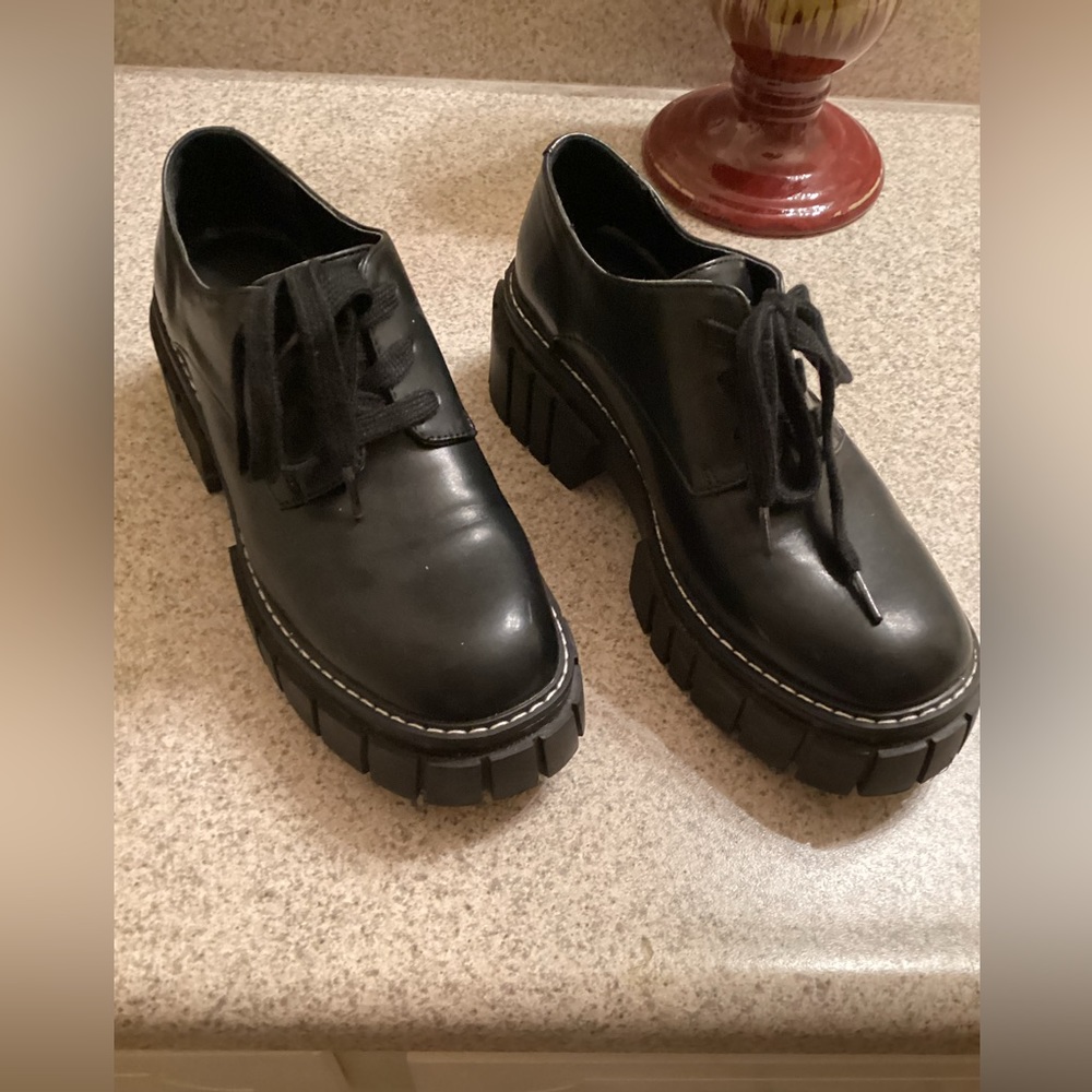 Madden girl black chunky shoes.